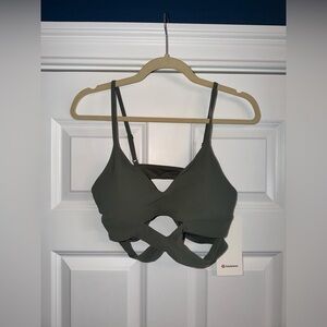 Women’s Lululemon Still Now Bra Size 10 Army Green Brand New with Tags